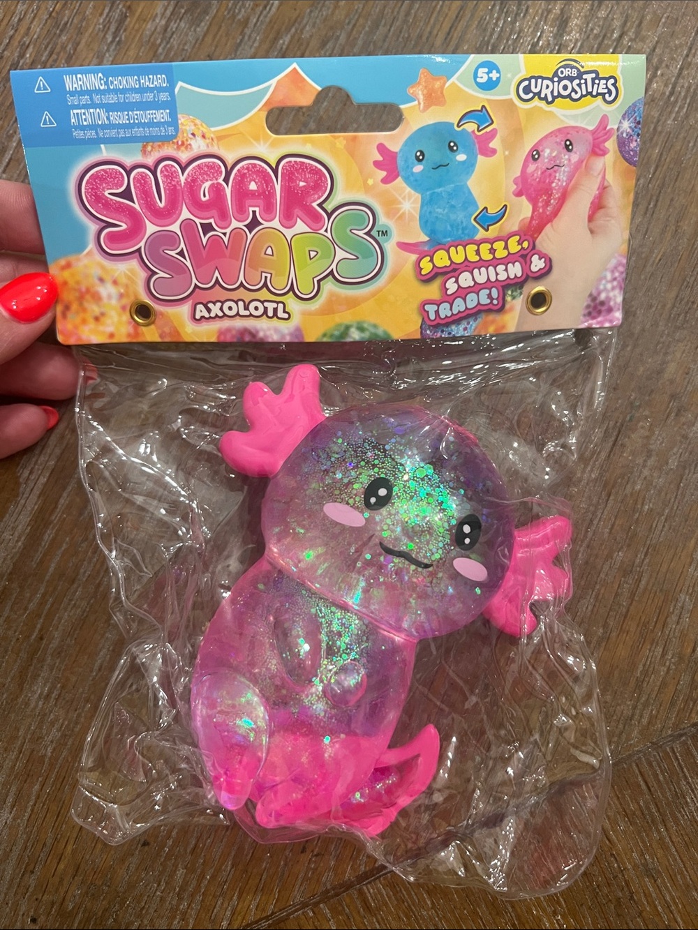 Axolotl Squeeze Toy - Pink Glitter